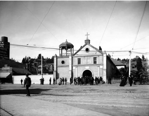 Crkva Marije od Anđela u Los Angelesu, fotografija nastala između 1890. i 1900. godine